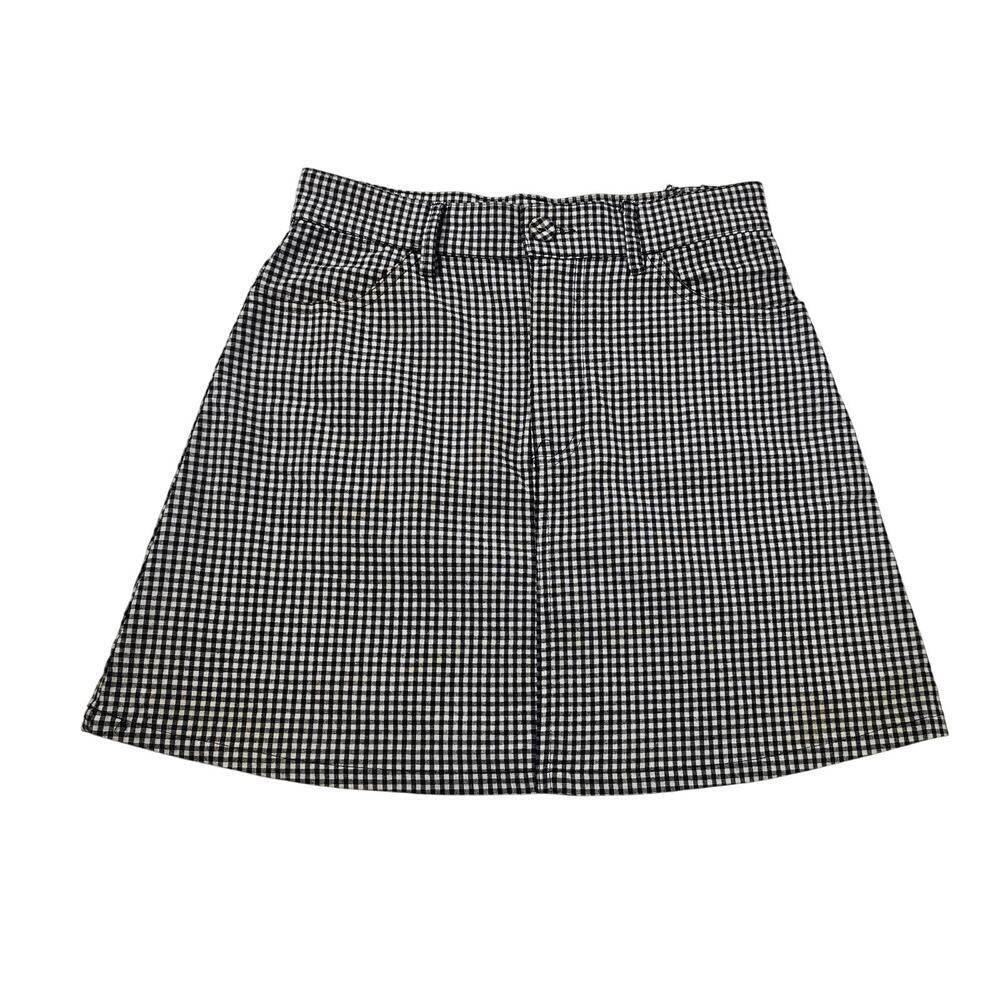 John Galt black white checkered skirt XS (?) Grunge emo skater gingham EUC